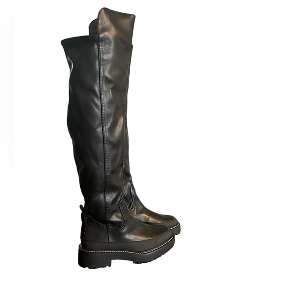 Sam Edelman Boots Lerue Lug Sole Faux Leather High Shaft Over Knee Boot size 8 - Picture 4 of 12